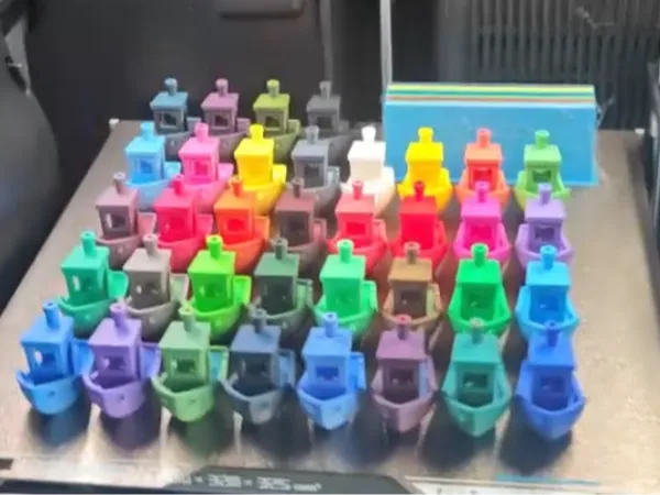 Bateau test de mélange de couleurs