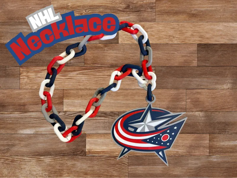 NHL Teams Chain Necklace - Columbus Blue Jackets