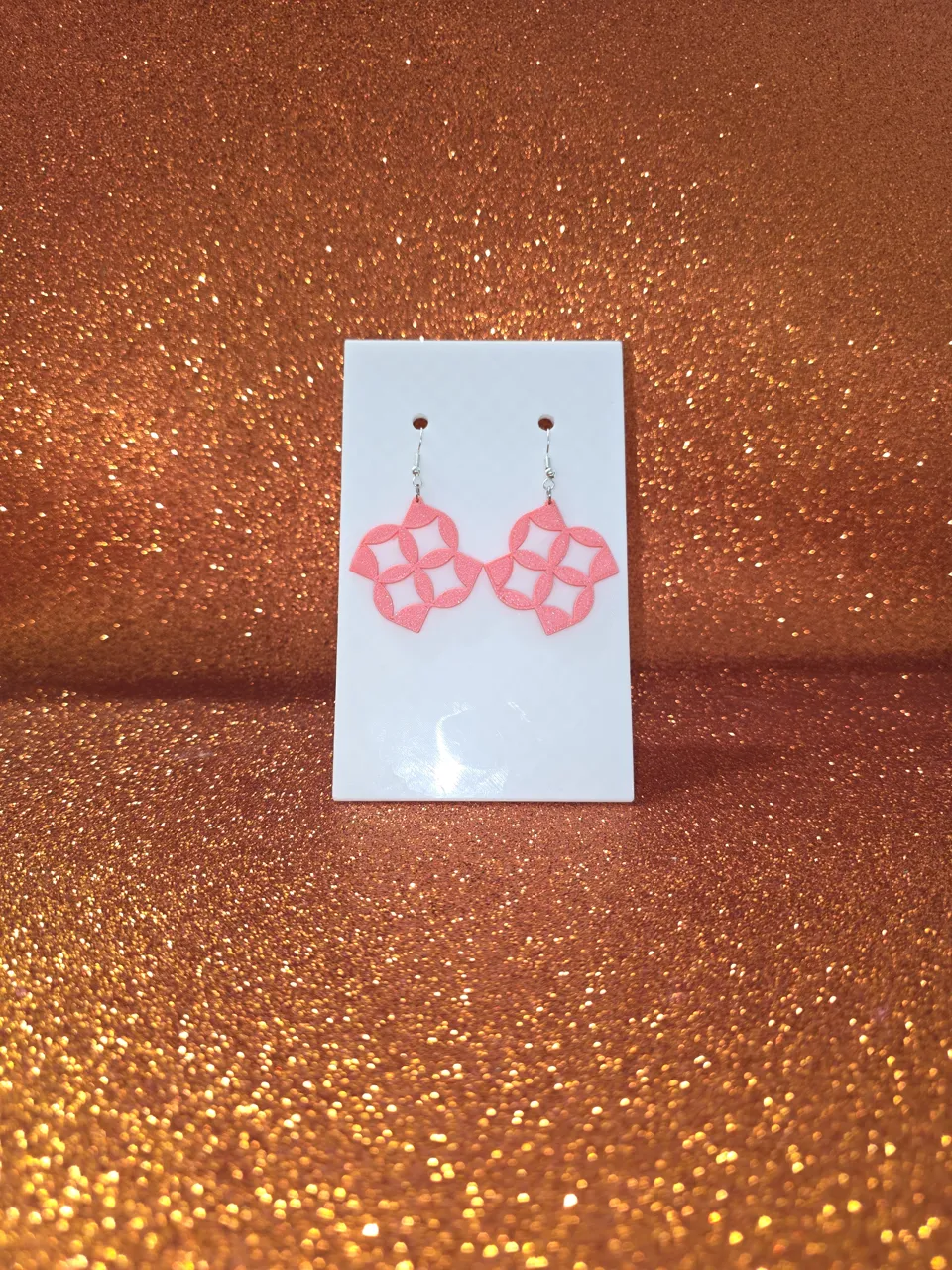 Rhombus flower earrings view 2