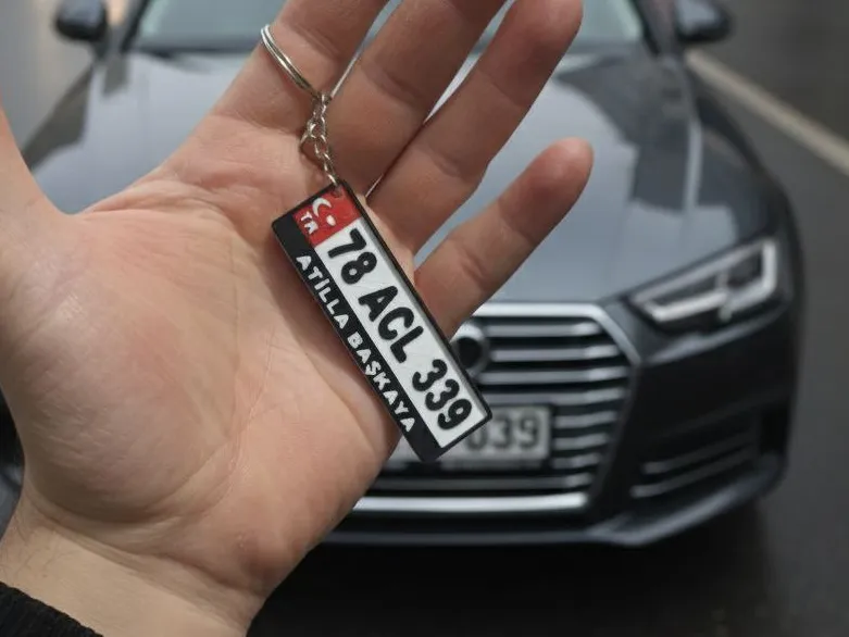 araba plaka anahtarlık
