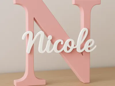 Customizable Parametric Name+Letter Model