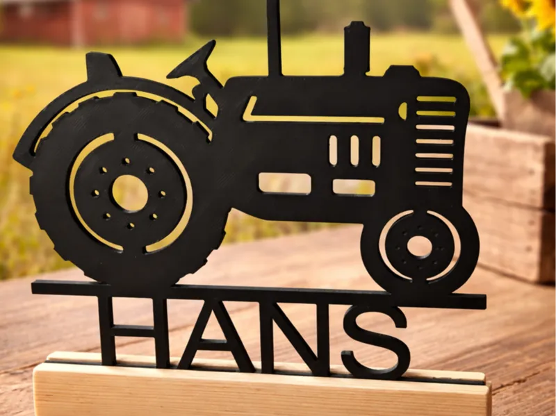 Traktor Namensschild – personalisierbar