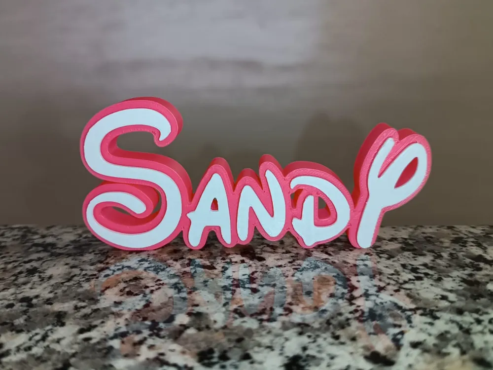 Sandy Disney Name Sign Decorated Room child Birth - Free 3D Print Model ...