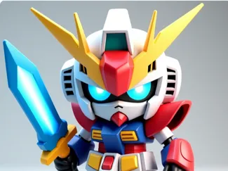 robot with blue laser sword (keychain)