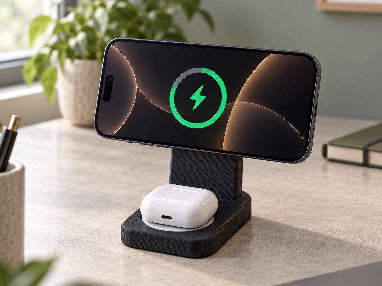 Dual MagSafe Charger – AirPods + iPhone Horizontal 3D model