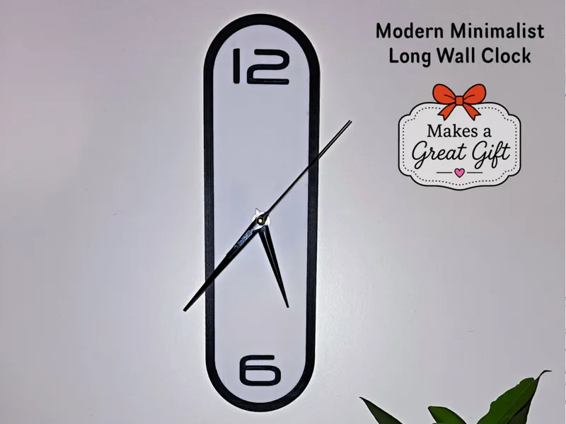Modern Minimalist Long Wall Clock