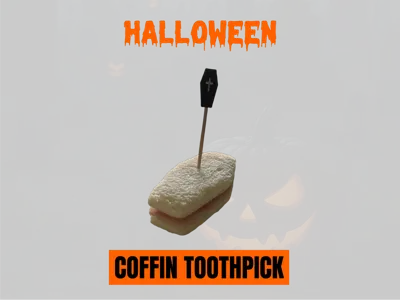 Coffin toothpick decoration for Halloween