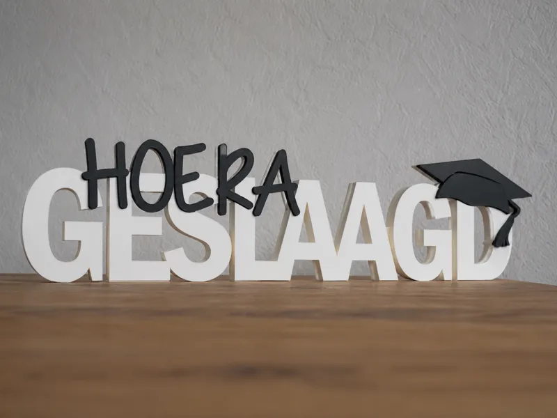 Word Art - Hoera Geslaagd