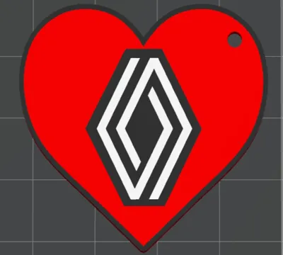 Renault logo heart keychain
