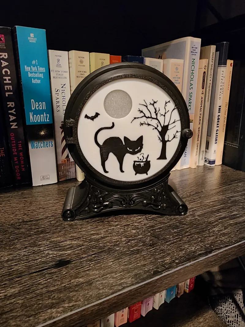 Halloween Tea Light Display - Cat Scene