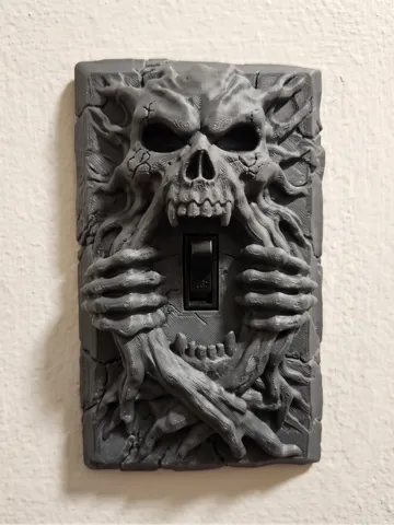 Adorno temático: Creepy Skull Light Switch Cover | Halloween Decor — vista de referencia 2