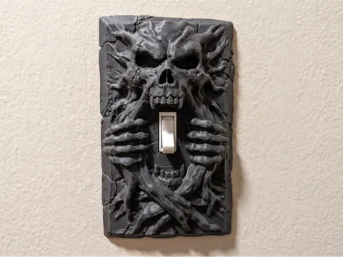 Adorno temático: Creepy Skull Light Switch Cover | Halloween Decor — referencia de MakerWorld