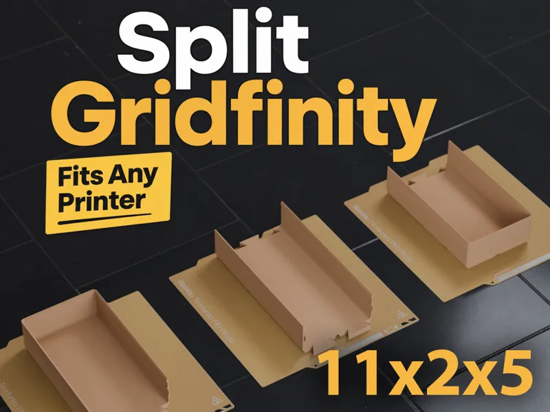 11x2 A1 Mini Gridfinity Bin 5U Dovetail Split Fit