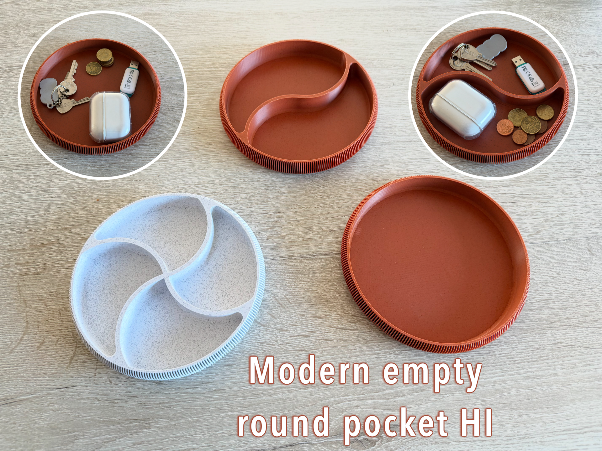Modern empty round pocket HI