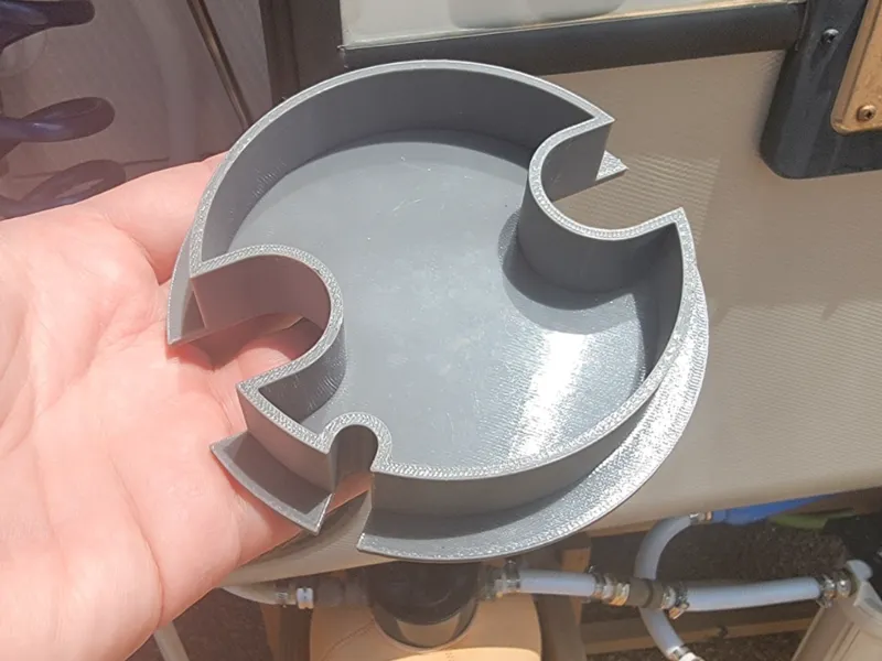 RV Utility Port Cover with hose access