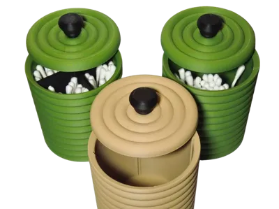 Q-Tip Holder with Lid – Bathroom Organizer