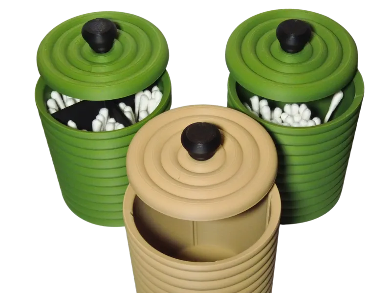 Q-Tip Holder with Lid – Bathroom Organizer