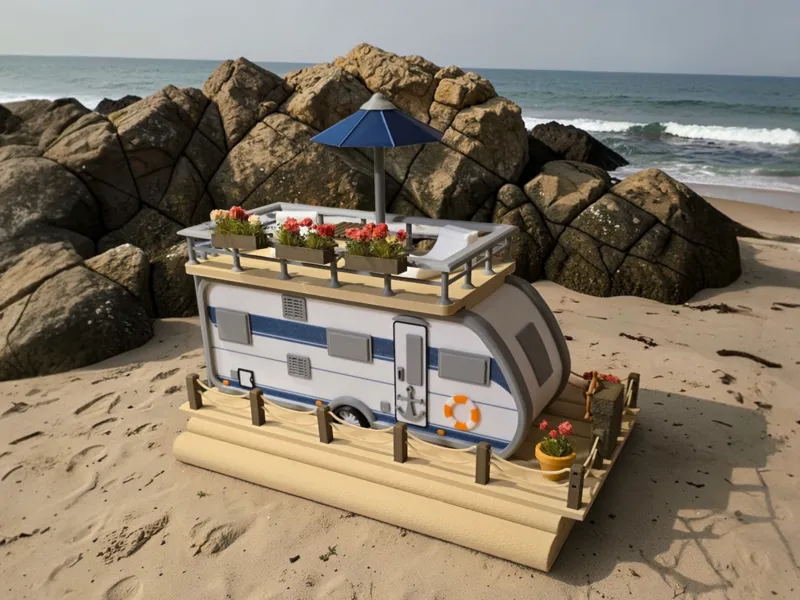 1:32 Floating Caravan Houseboat