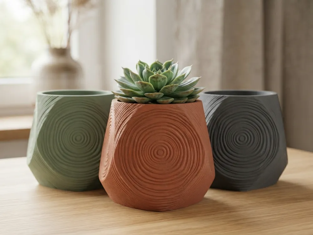 Maceta decorativa: Petrified Wood Ring Planter. Referencia del modelo original.