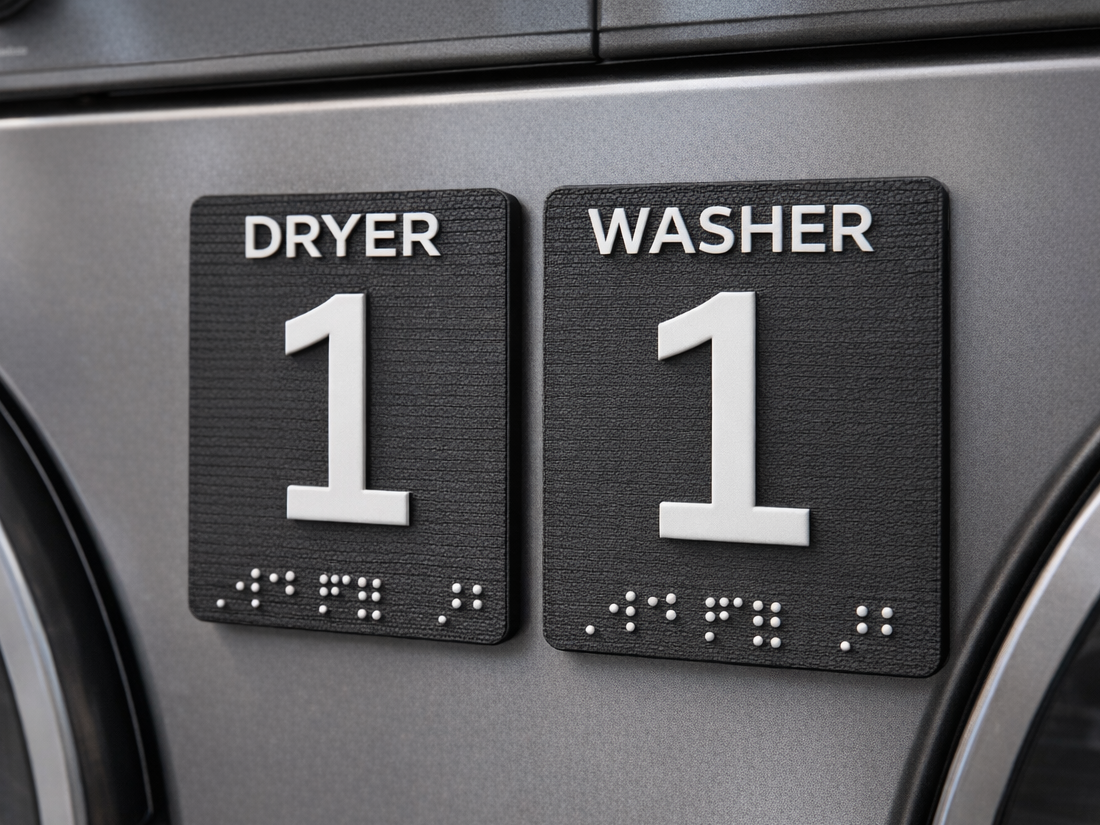 Braille and Low Vision Washer Dryer Magnetic ID