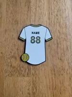 Jersey with Name, Number, and Softball (black laces)