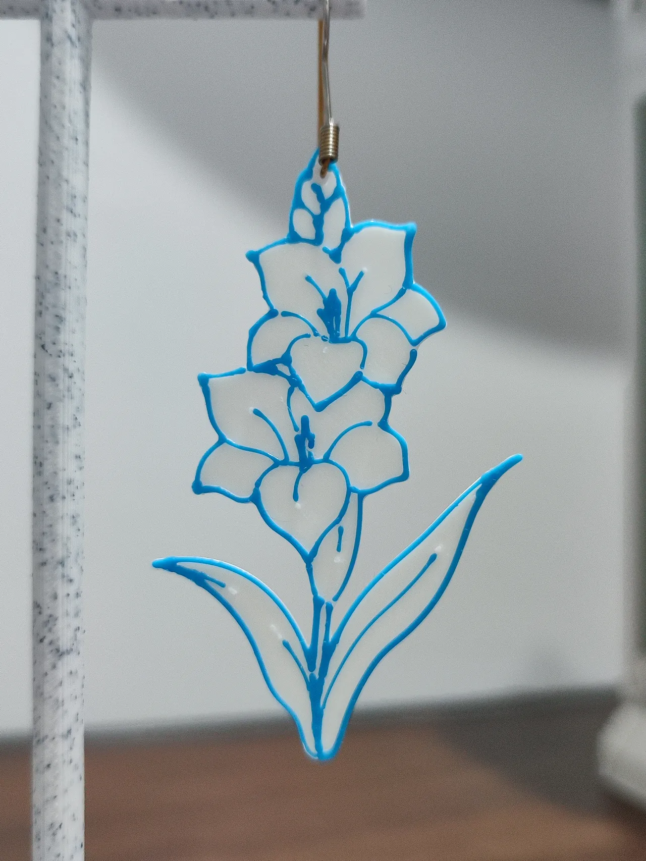 Aretes Gladiolas Porcelana Azul view 4