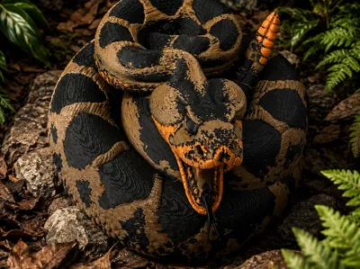 Coiled Rattlesnake Attack Display (Multi-Color)