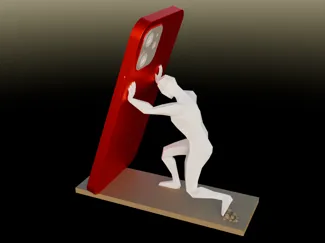 Man holding phone stand