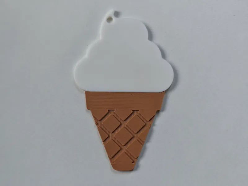 Soft Serve/Ice Cream Swirl Cone Keychain
