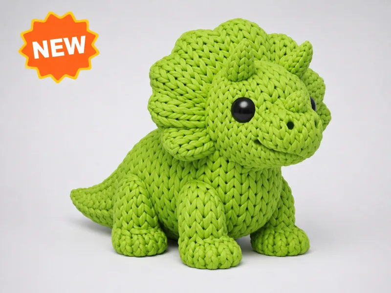 Crochet style Triceratops
