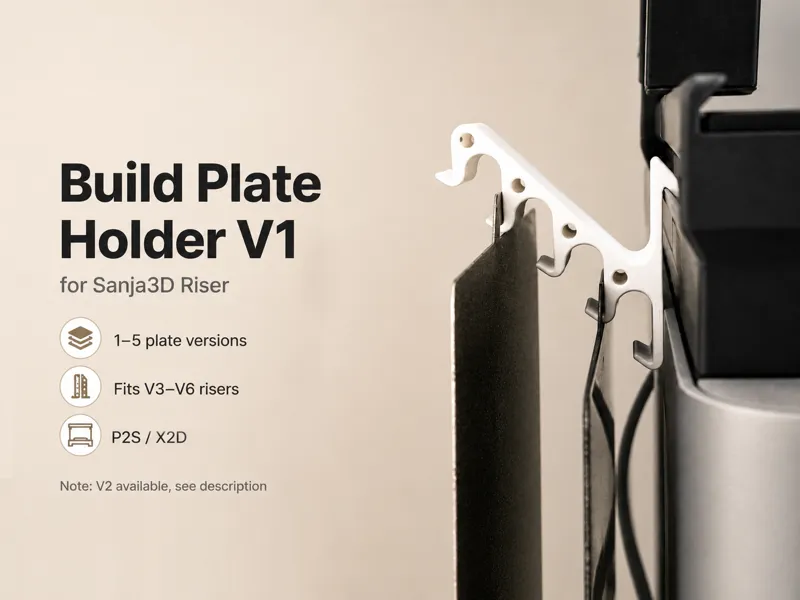 Build plate holder (Sanja3D riser, P1S/P2S/X2D) V1