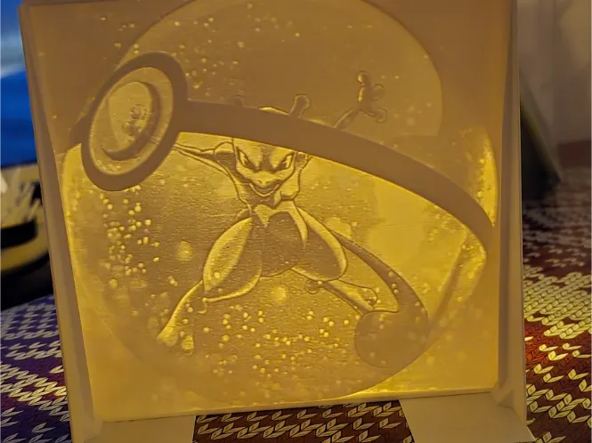Pokemon Mewtwo lithophane
