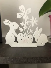Duo de lapins fleuris décoratifs — photo 2