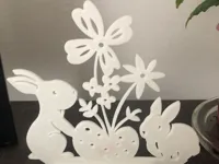Duo de lapins fleuris décoratifs — photo 1