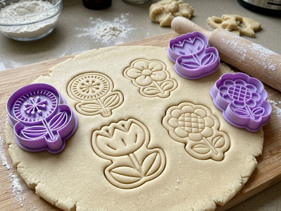 cortador de galletas flores hojas