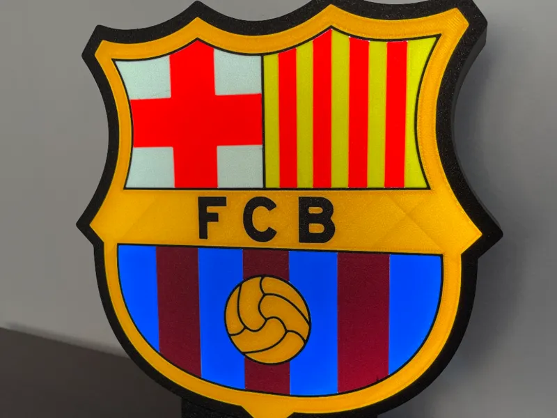FC Barcelona Logo - 3D Printed LED Lamp Lightbox