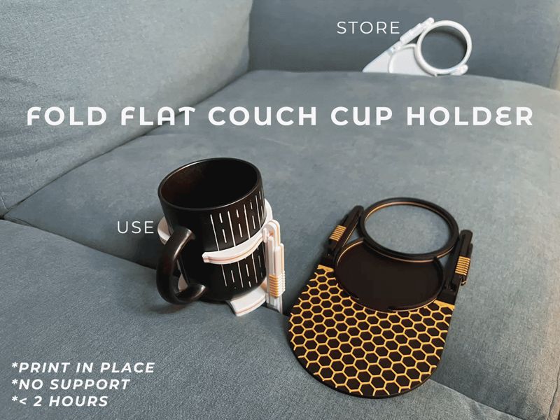Fold Flat Couch Cup Holder