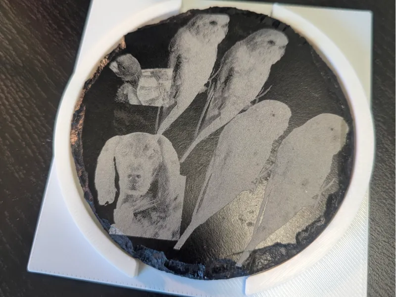 Laser etching jig for round coasters