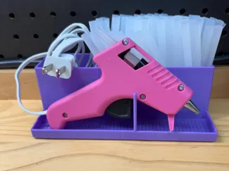 Mini Hot Glue Gun Station with Cord Management