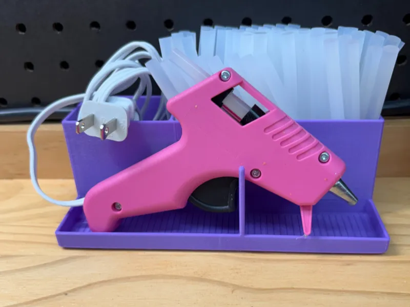 Mini Hot Glue Gun Station with Cord Management