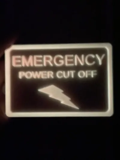 Emergency Power Cut Off Sign by E - MakerWorld