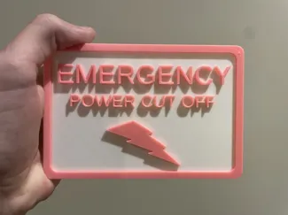 Emergency Power Cut Off Sign