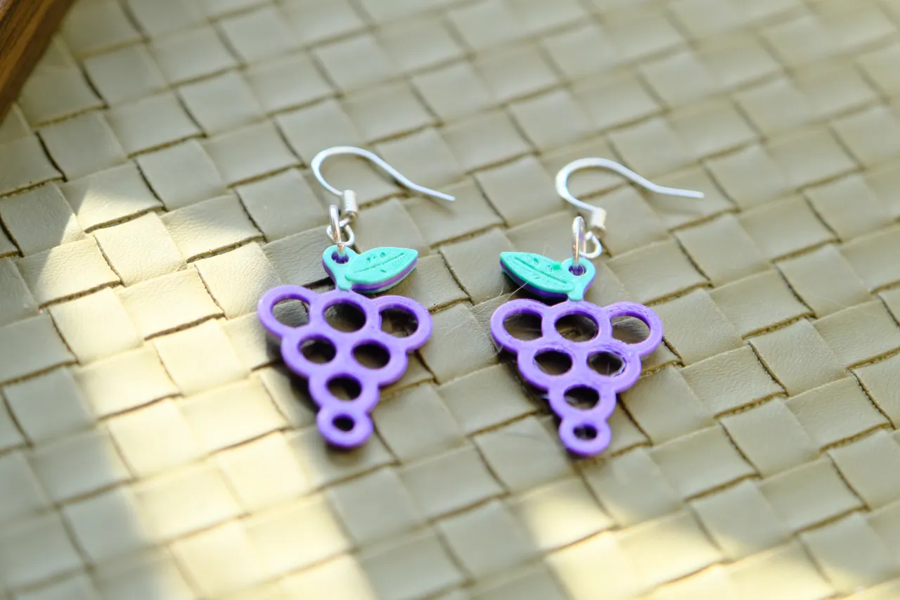 Modern Grape Cluster Earrings view 2