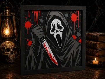Adorno temático: Ghostface - Horror HueForge — vista de referencia 3
