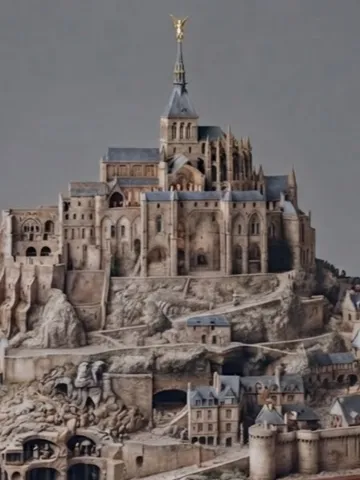 Modelo para impresión 3D: Mont Saint Michel — vista de referencia 2