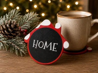 Christmas House Coaster - Home Sweet Home