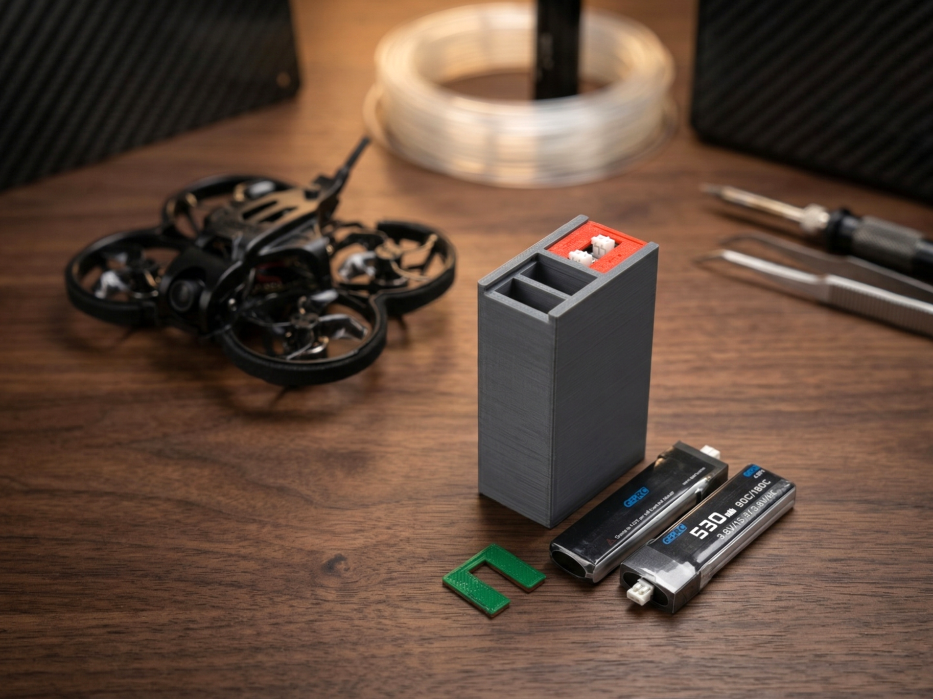 TinyWhoop 1S Battery Case with Charge Status Lids