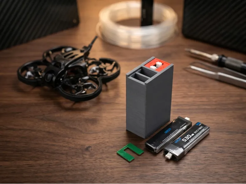 TinyWhoop 1S Battery Case with Charge Status Lids
