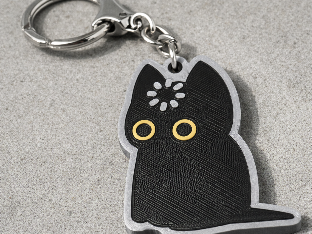 Black Cat Keychain &ndash; Cute Minimalist Charm