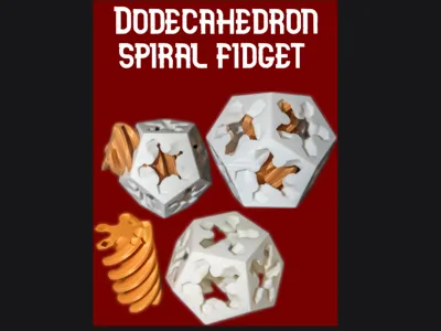 12 way dodecahedron spiral pass-through fidget
